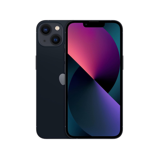 Refurbished iPhone 13 128GB Midnight - Front and Back View
